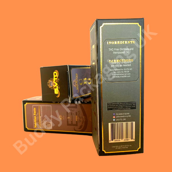 30ml Bottle Gold Foil Boxes, Buddy Packaging UK