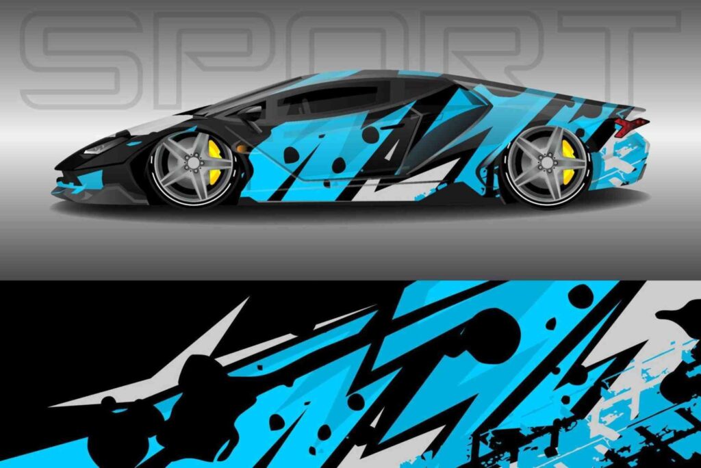 Dark Blue Car Sticker Design