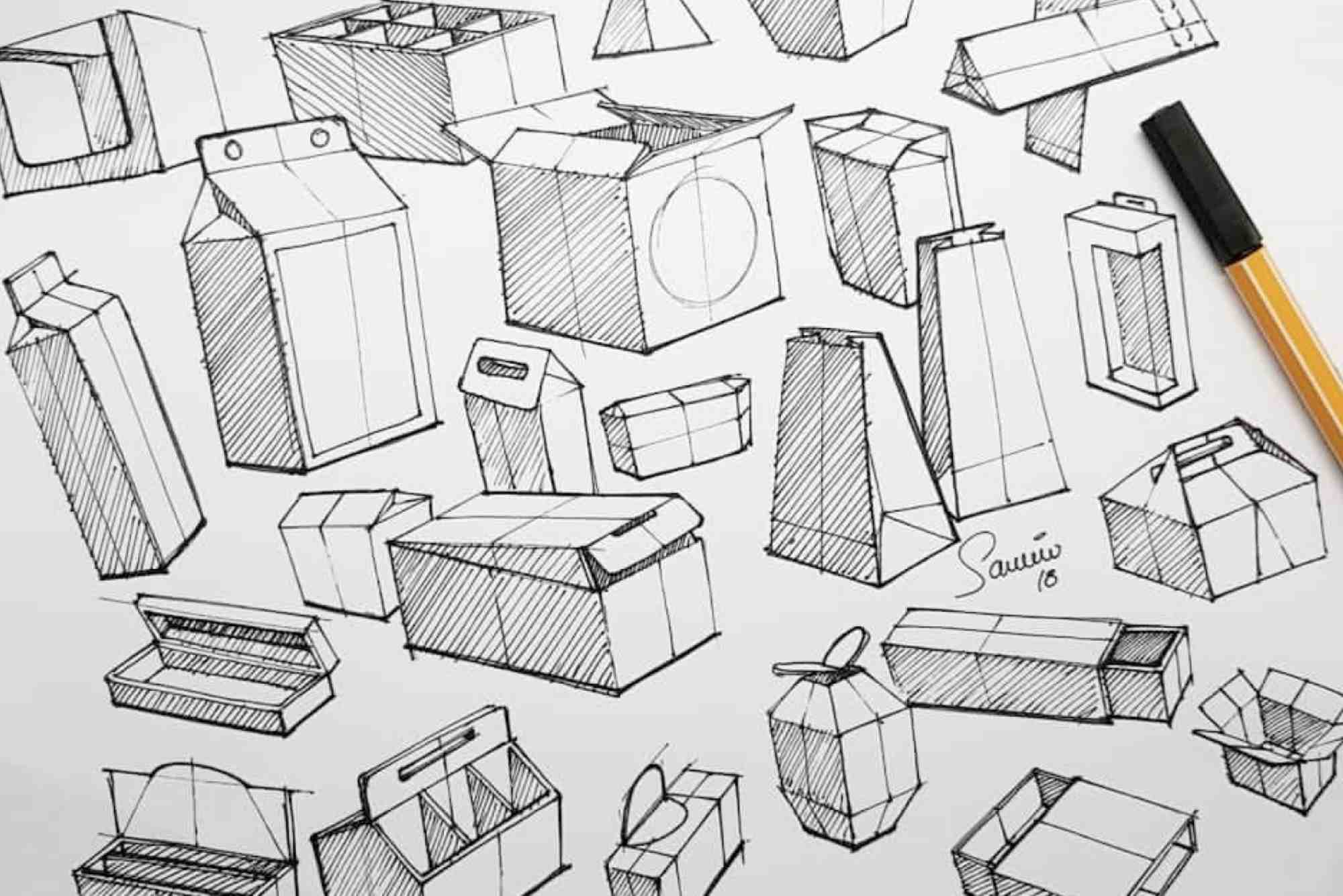 Food Packaging Design Drawing