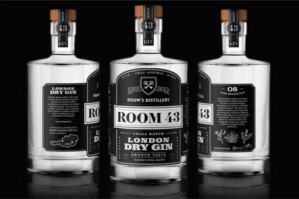 Gin Bottle Label Design