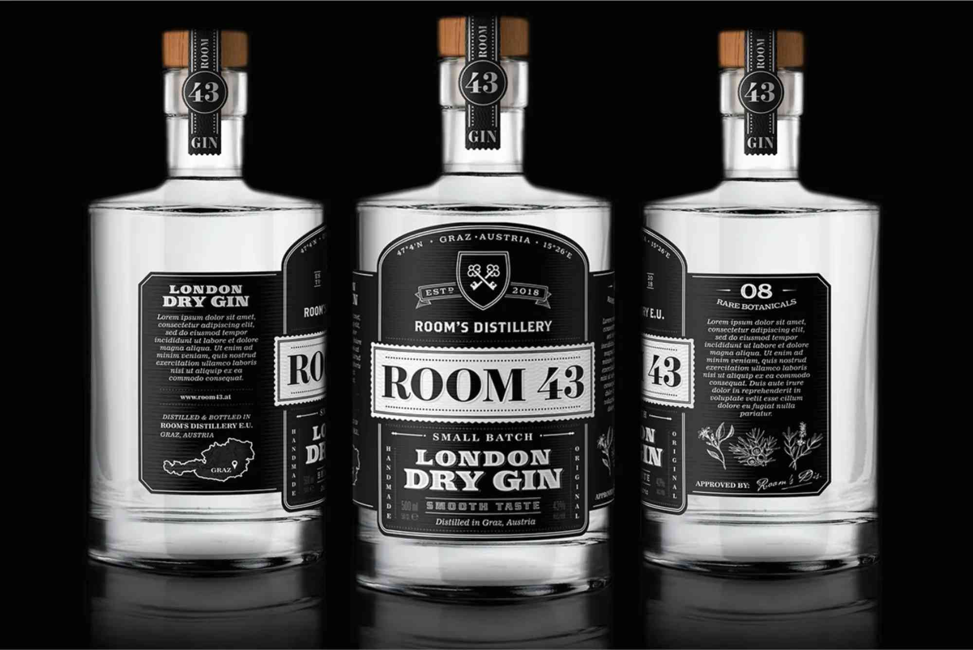 Gin Bottle Label Design