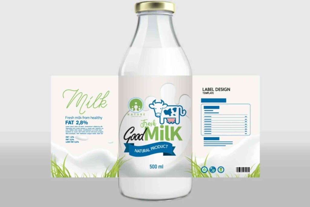 Milk Bottle Label Design